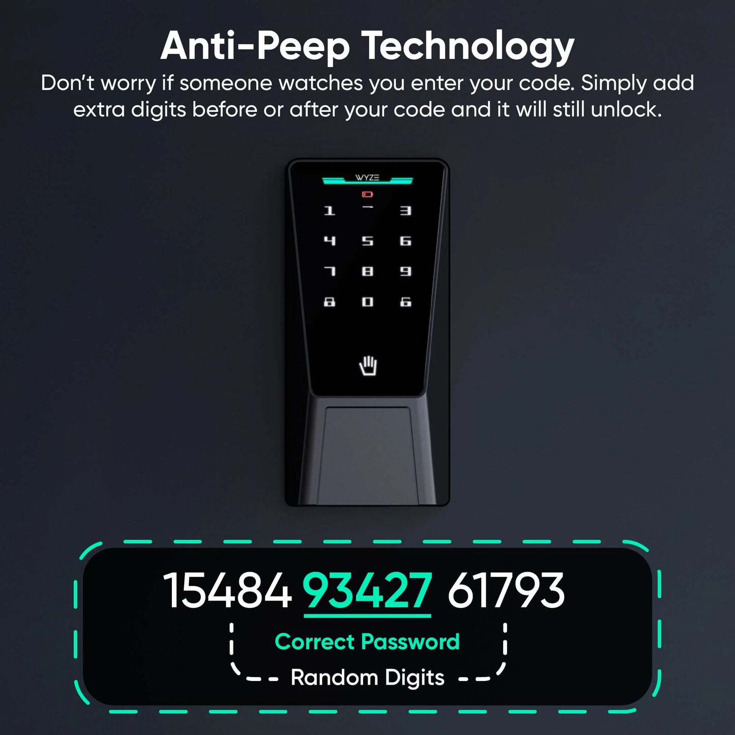 Palm Lock Smart Door Lock with Palm Vein Recognition, Keypad, Auto Lock, Dual Battery, Wi-Fi, BHMA3 Certified