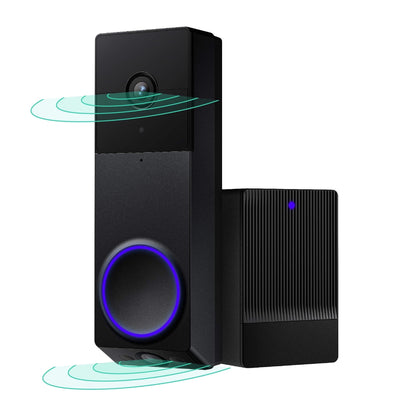 Wireless Duo Cam Video Doorbell, 2K Full HD Video, Wireless, Battery Powered, Chime Included, 2 Cameras