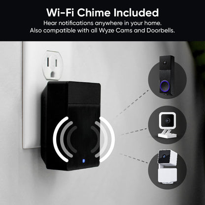 Wireless Duo Cam Video Doorbell, 2K Full HD Video, Wireless, Battery Powered, Chime Included, 2 Cameras