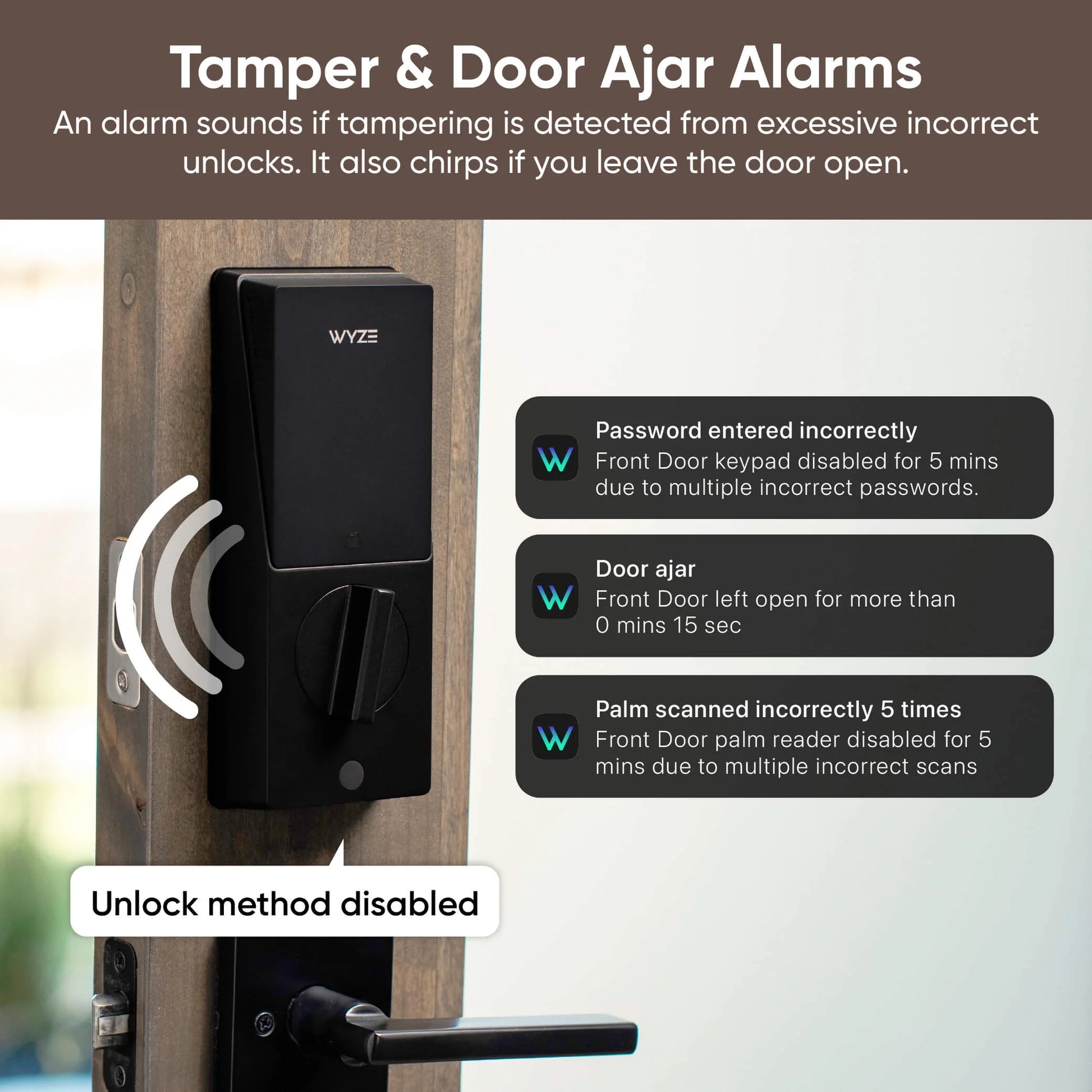 Palm Lock Smart Door Lock with Palm Vein Recognition, Keypad, Auto Lock, Dual Battery, Wi-Fi, BHMA3 Certified