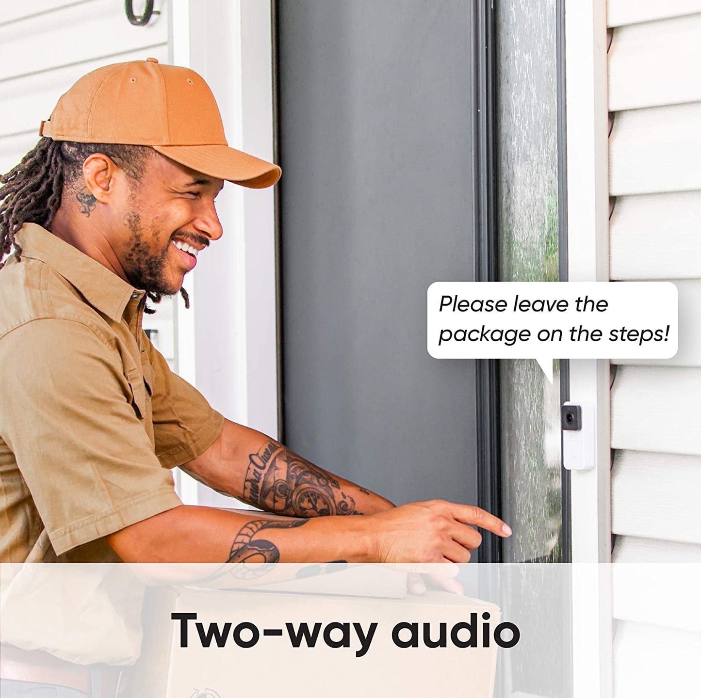 Wireless Duo Cam Video Doorbell, 2K Full HD Video, Wireless, Battery Powered, Chime Included, 2 Cameras